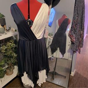 70s Black and White Disco Dress